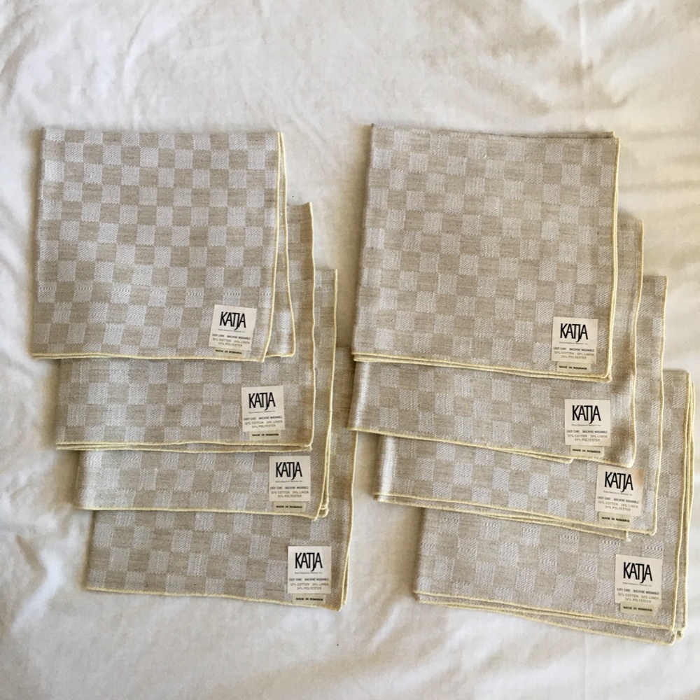 Katja Linen Blend Design Napkins Brand New  - Set 8